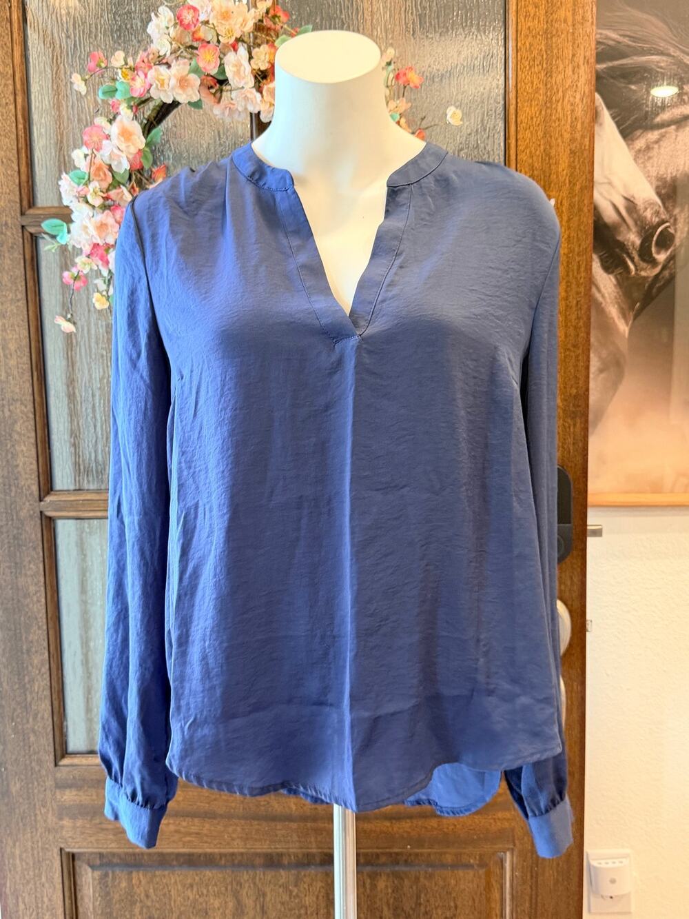 Forever 21 Blue Linen Blouse Size Large